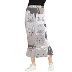 Cute Cats Seamless Pattern Maxi Fishtail Chiffon Skirt by Bangk1t