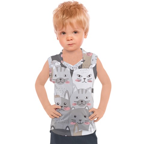 Cute Cats Seamless Pattern Kids  Sport Tank Top by Bangk1t