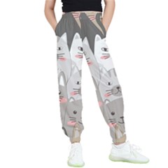 Cute Cats Seamless Pattern Kids  Joggers by Bangk1t