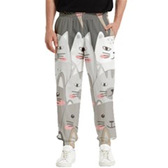 Cute Cats Seamless Pattern Men s Elastic Waist Pants by Bangk1t