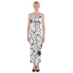 Dog Pattern Fitted Maxi Dress by Bangk1t