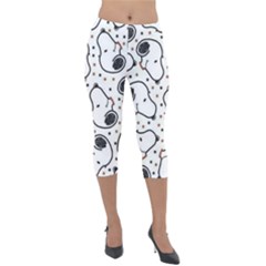 Dog Pattern Lightweight Velour Capri Leggings  by Bangk1t