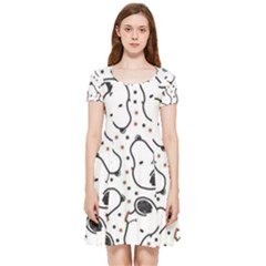 Dog Pattern Inside Out Cap Sleeve Dress by Bangk1t