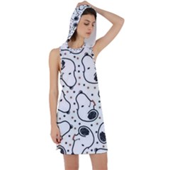 Dog Pattern Racer Back Hoodie Dress by Bangk1t