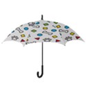 Dog Paw Seamless Pattern Footprint Bone Hook Handle Umbrellas (Large) View3