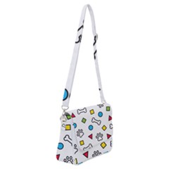 Dog Paw Seamless Pattern Footprint Bone Shoulder Bag With Back Zipper by Bangk1t