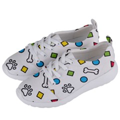 Dog Paw Seamless Pattern Footprint Bone Women s Lightweight Sports Shoes by Bangk1t