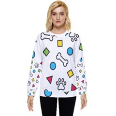 Dog Paw Seamless Pattern Footprint Bone Hidden Pocket Sweatshirt by Bangk1t