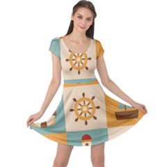 Nautical Elements Collection Cap Sleeve Dress by Bangk1t