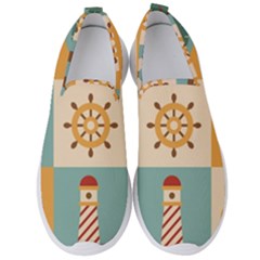 Nautical Elements Collection Men s Slip On Sneakers by Bangk1t