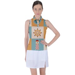 Nautical Elements Collection Women s Sleeveless Polo Tee by Bangk1t