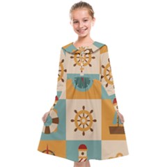 Nautical Elements Collection Kids  Midi Sailor Dress by Bangk1t