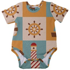 Nautical Elements Collection Baby Short Sleeve Bodysuit by Bangk1t