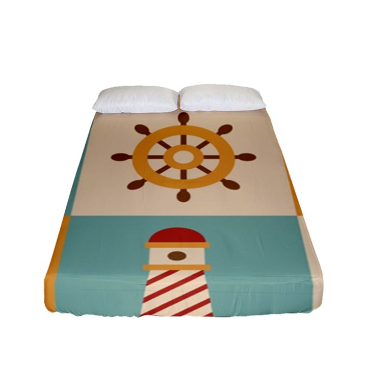 Nautical Elements Collection Fitted Sheet (Full/ Double Size)