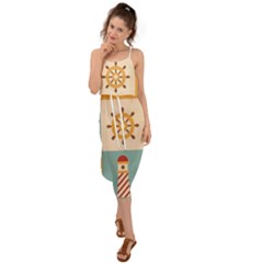 Nautical Elements Collection Waist Tie Cover Up Chiffon Dress by Bangk1t