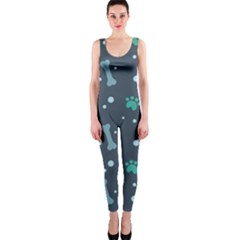 Bons Foot Prints Pattern Background One Piece Catsuit by Bangk1t