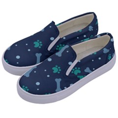 Bons Foot Prints Pattern Background Kids  Canvas Slip Ons by Bangk1t