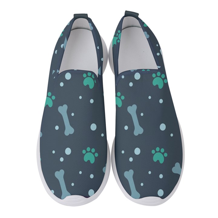 Bons Foot Prints Pattern Background Women s Slip On Sneakers