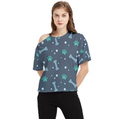 Bons Foot Prints Pattern Background One Shoulder Cut Out Tee by Bangk1t