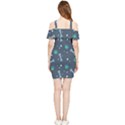 Bons Foot Prints Pattern Background Shoulder Frill Bodycon Summer Dress View2