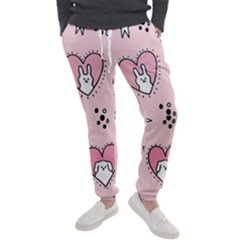 Cartoon Cute Valentines Day Doodle Heart Love Flower Seamless Pattern Vector Men s Jogger Sweatpants by Bangk1t