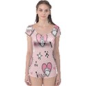 Cartoon Cute Valentines Day Doodle Heart Love Flower Seamless Pattern Vector Boyleg Leotard  View1