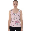 Cartoon Cute Valentines Day Doodle Heart Love Flower Seamless Pattern Vector Velvet Tank Top View1