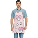 Cartoon Cute Valentines Day Doodle Heart Love Flower Seamless Pattern Vector Kitchen Apron View1