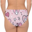 Cartoon Cute Valentines Day Doodle Heart Love Flower Seamless Pattern Vector Double Strap Halter Bikini Bottoms View2