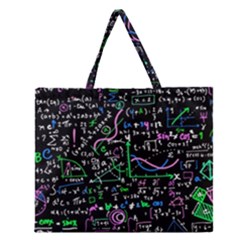 Math Linear Mathematics Education Circle Background Zipper Large Tote Bag by Bangk1t