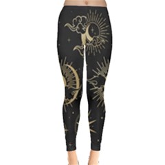 Asian-set With Clouds Moon-sun Stars Vector Collection Oriental Chinese Japanese Korean Style Everyday Leggings  by Bangk1t