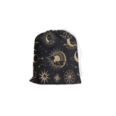 Asian-set With Clouds Moon-sun Stars Vector Collection Oriental Chinese Japanese Korean Style Drawstring Pouch (small) by Bangk1t