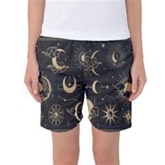 Asian-set With Clouds Moon-sun Stars Vector Collection Oriental Chinese Japanese Korean Style Women s Basketball Shorts by Bangk1t