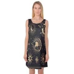 Asian-set With Clouds Moon-sun Stars Vector Collection Oriental Chinese Japanese Korean Style Sleeveless Satin Nightdress by Bangk1t