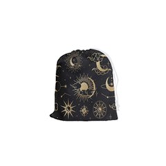 Asian-set With Clouds Moon-sun Stars Vector Collection Oriental Chinese Japanese Korean Style Drawstring Pouch (xs) by Bangk1t