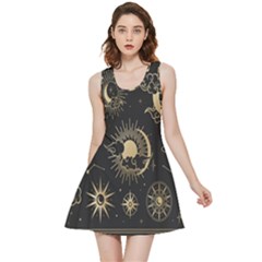 Asian-set With Clouds Moon-sun Stars Vector Collection Oriental Chinese Japanese Korean Style Inside Out Reversible Sleeveless Dress by Bangk1t