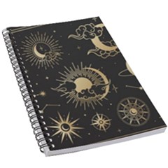 Asian-set With Clouds Moon-sun Stars Vector Collection Oriental Chinese Japanese Korean Style 5 5  X 8 5  Notebook by Bangk1t