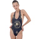 Asian-set With Clouds Moon-sun Stars Vector Collection Oriental Chinese Japanese Korean Style Backless Halter One Piece Swimsuit View1