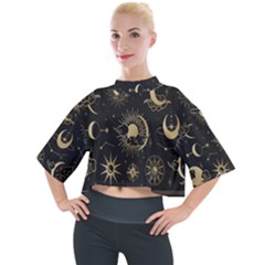 Asian-set With Clouds Moon-sun Stars Vector Collection Oriental Chinese Japanese Korean Style Mock Neck Tee by Bangk1t