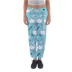 Elegant Swan Pattern Design Women s Jogger Sweatpants