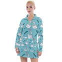 Elegant Swan Pattern Design Women s Long Sleeve Casual Dress View1