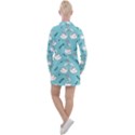 Elegant Swan Pattern Design Women s Long Sleeve Casual Dress View2