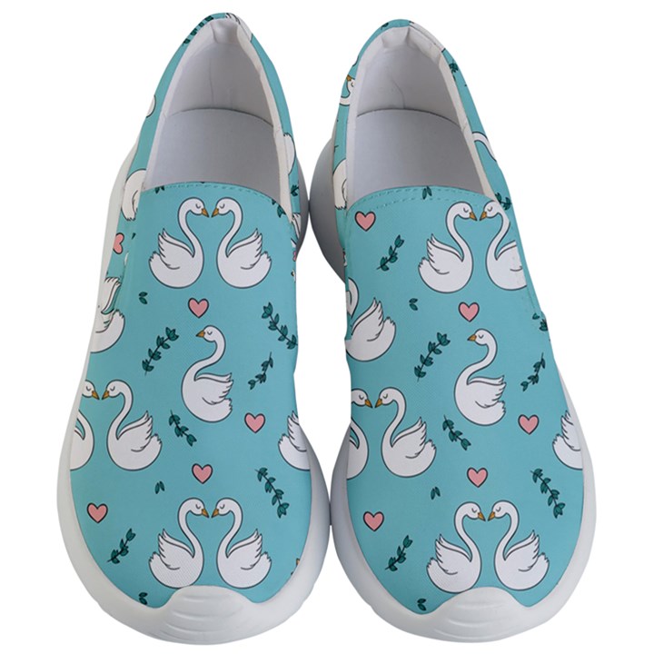 Elegant Swan Pattern Design Women s Lightweight Slip Ons