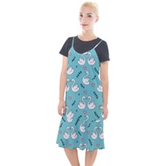 Elegant Swan Pattern Design Camis Fishtail Dress