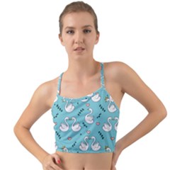 Elegant Swan Pattern Design Mini Tank Bikini Top