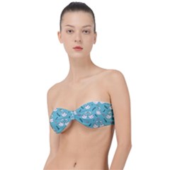 Elegant Swan Pattern Design Classic Bandeau Bikini Top 