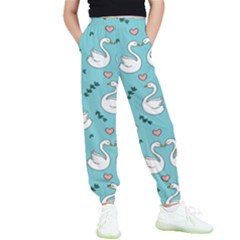 Elegant Swan Pattern Design Kids  Joggers