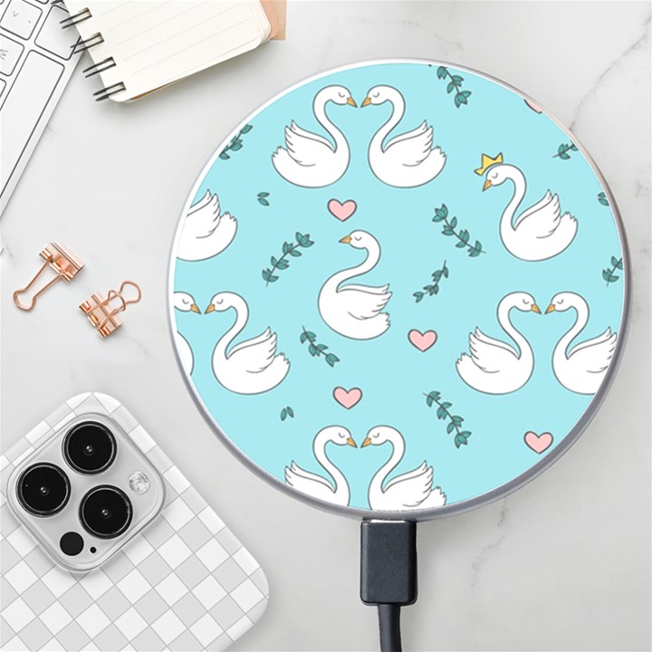 Elegant Swan Pattern Design Wireless Fast Charger(White)