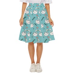 Elegant Swan Pattern Design Classic Short Skirt