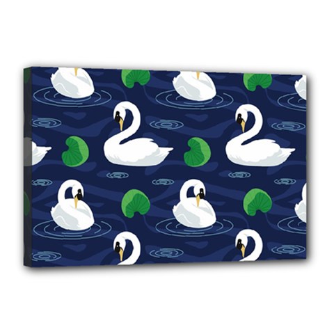 Swan Pattern Elegant Design Canvas 18  X 12  (stretched) by Bangk1t